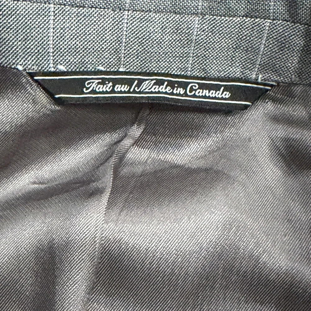 Vitale Barberis Canonico Wool‎ Silk Blazer Men Sz 42 Gray Pinstripe Lined Italy